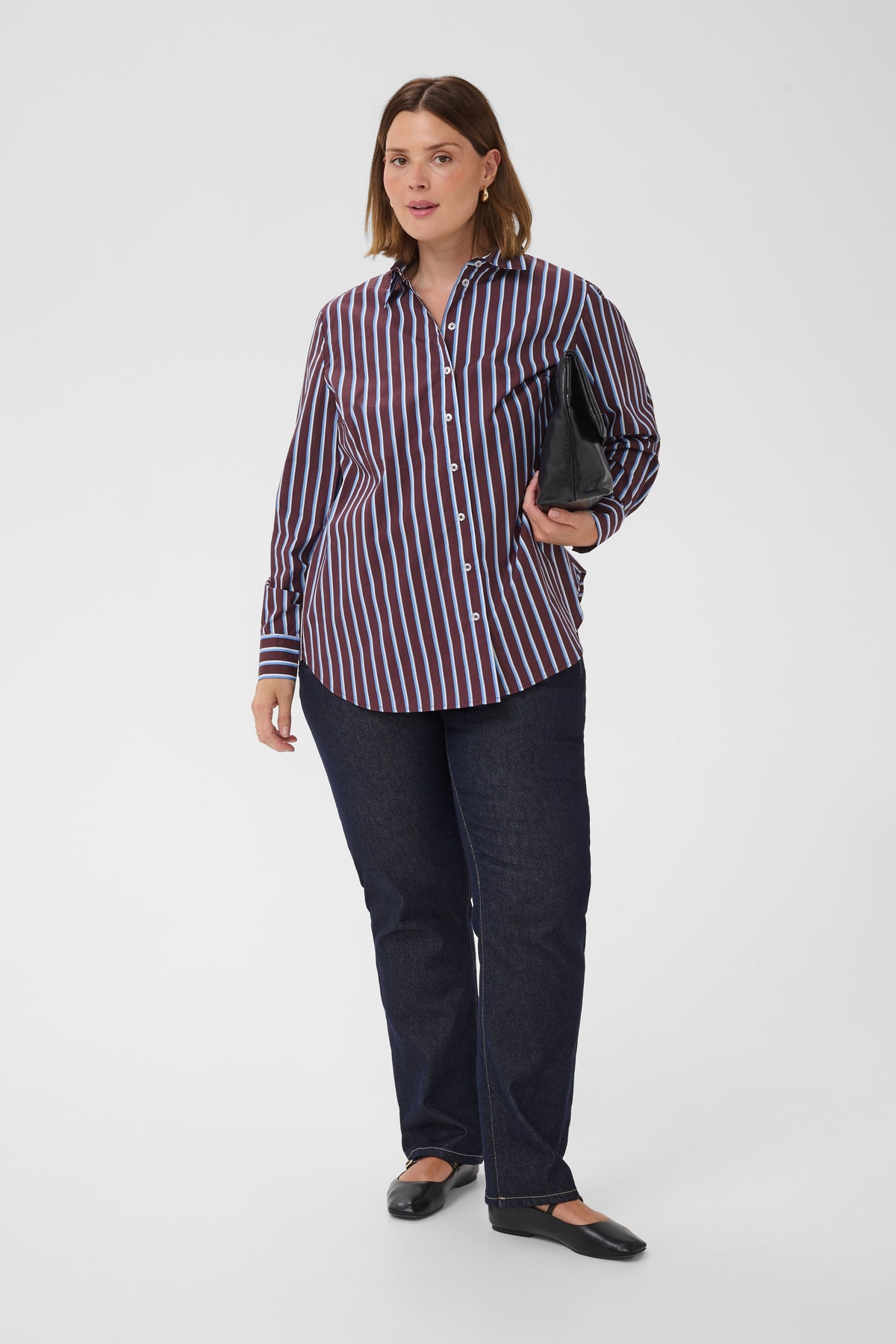 KCSAVINA SHIRT streep fudge