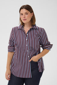 KCSAVINA SHIRT streep fudge