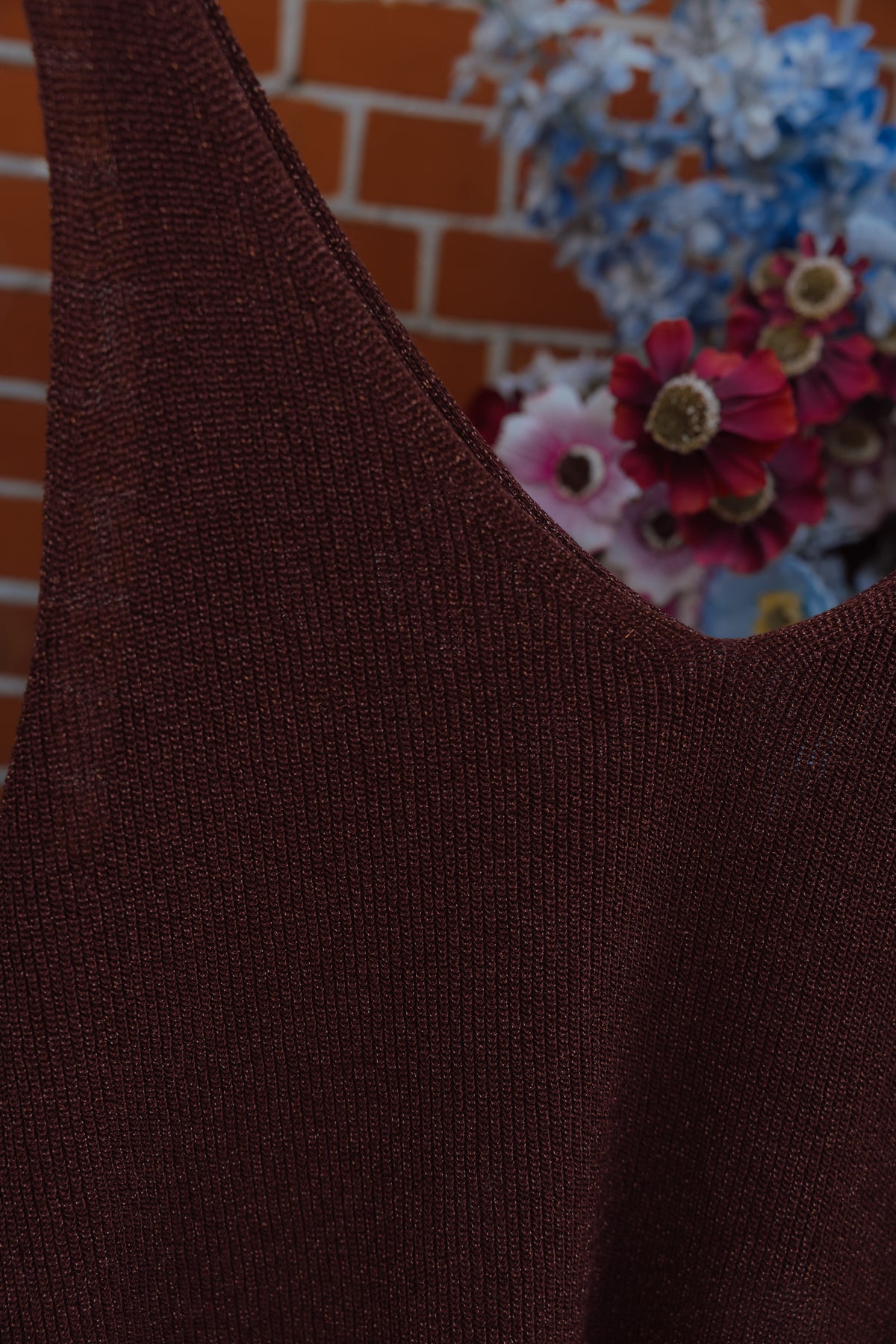 YD KNITTED TOP LUX bruin