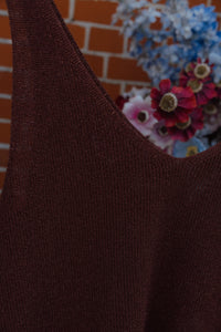 YD KNITTED TOP LUX bruin