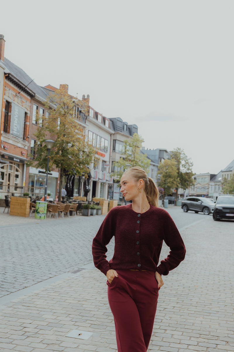 YASJOHI CARDIGAN rood