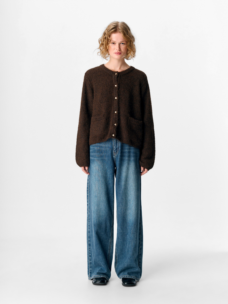 OBJSAGGIA KNIT CARDIGAN bruin