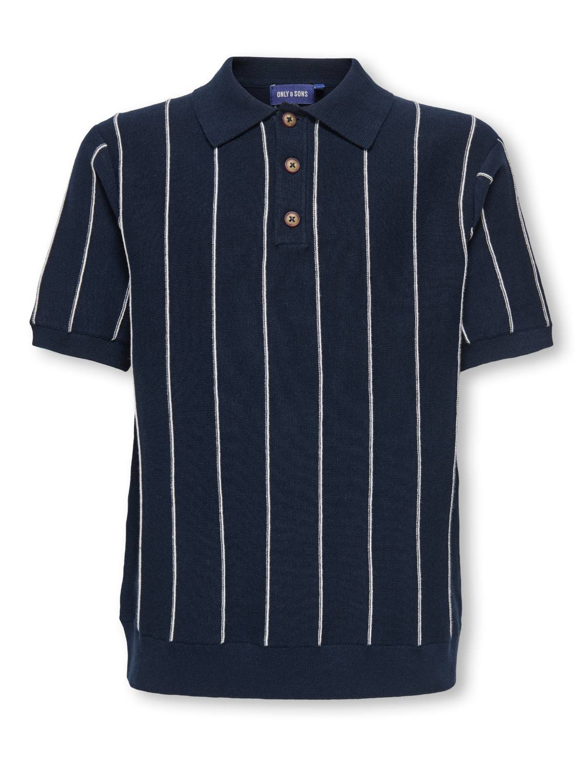 OSJSAIM STRIPE POLO KNT navy