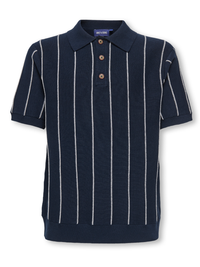 OSJSAIM STRIPE POLO KNT navy