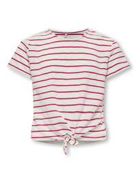 KOGJANA STRIPED KNOT TOP roze