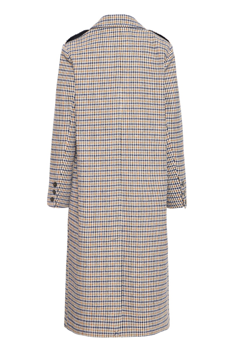 IHEMMALU COAT beige/blauw