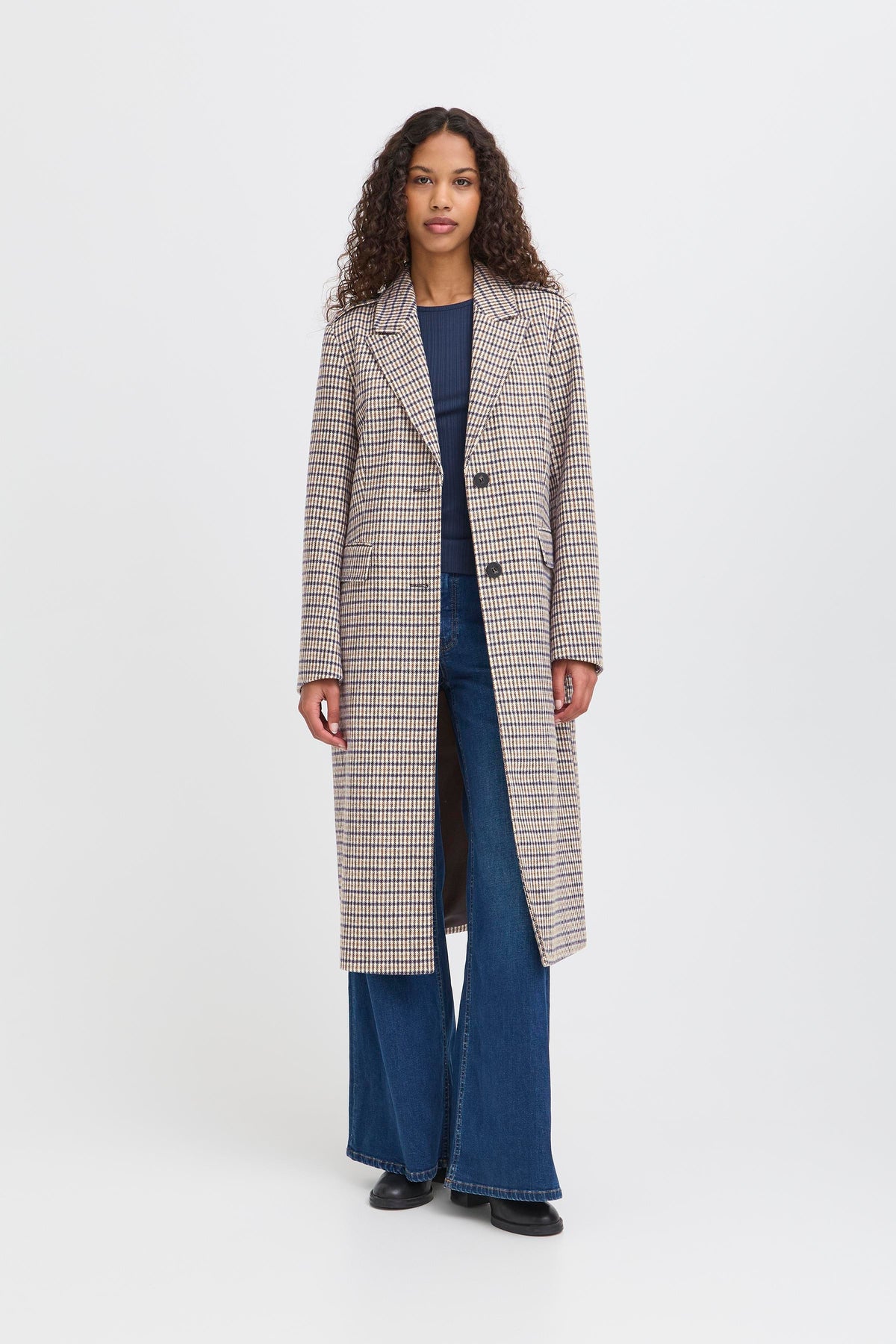 IHEMMALU COAT beige/blauw