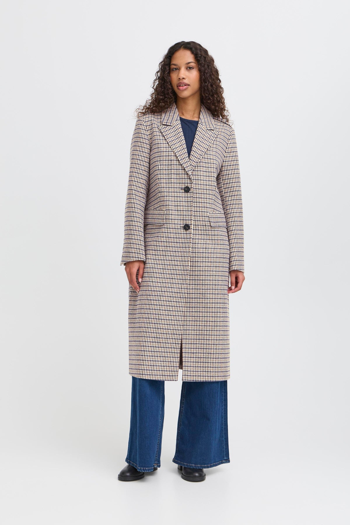 IHEMMALU COAT beige/blauw
