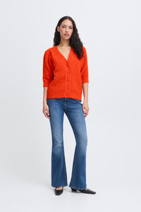 IHLOUCLE CARDIGAN donker oranje