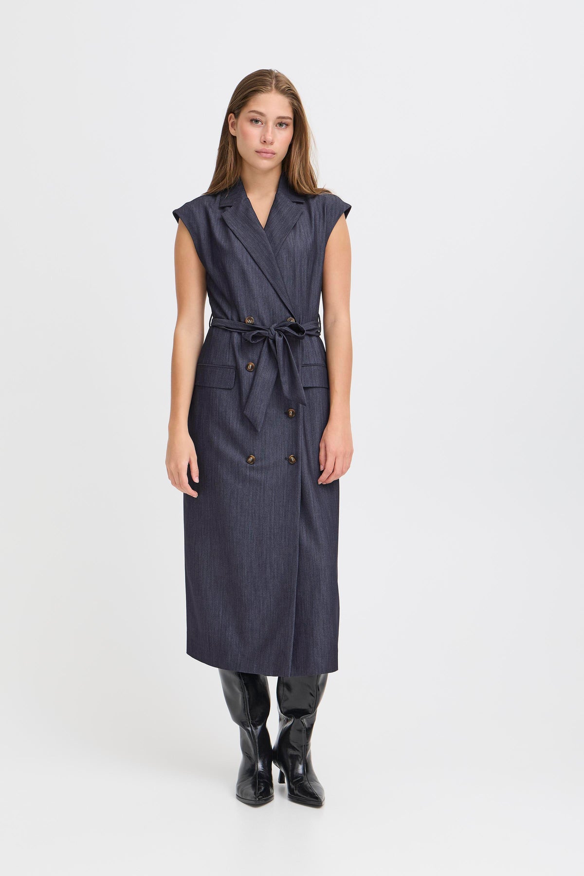 IHJUMI DRESS donker blauw