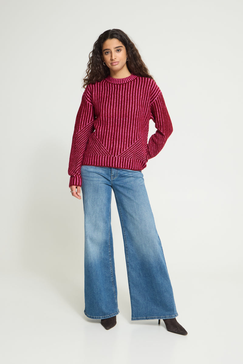 IHKAMARA LS STRIPE roze streep