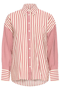 IHLOURI STREEP SHIRT wit/rood