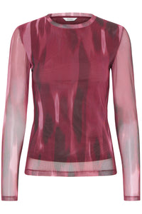 BYPALOMA MESH TOP bordeaux