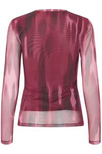 BYPALOMA MESH TOP bordeaux