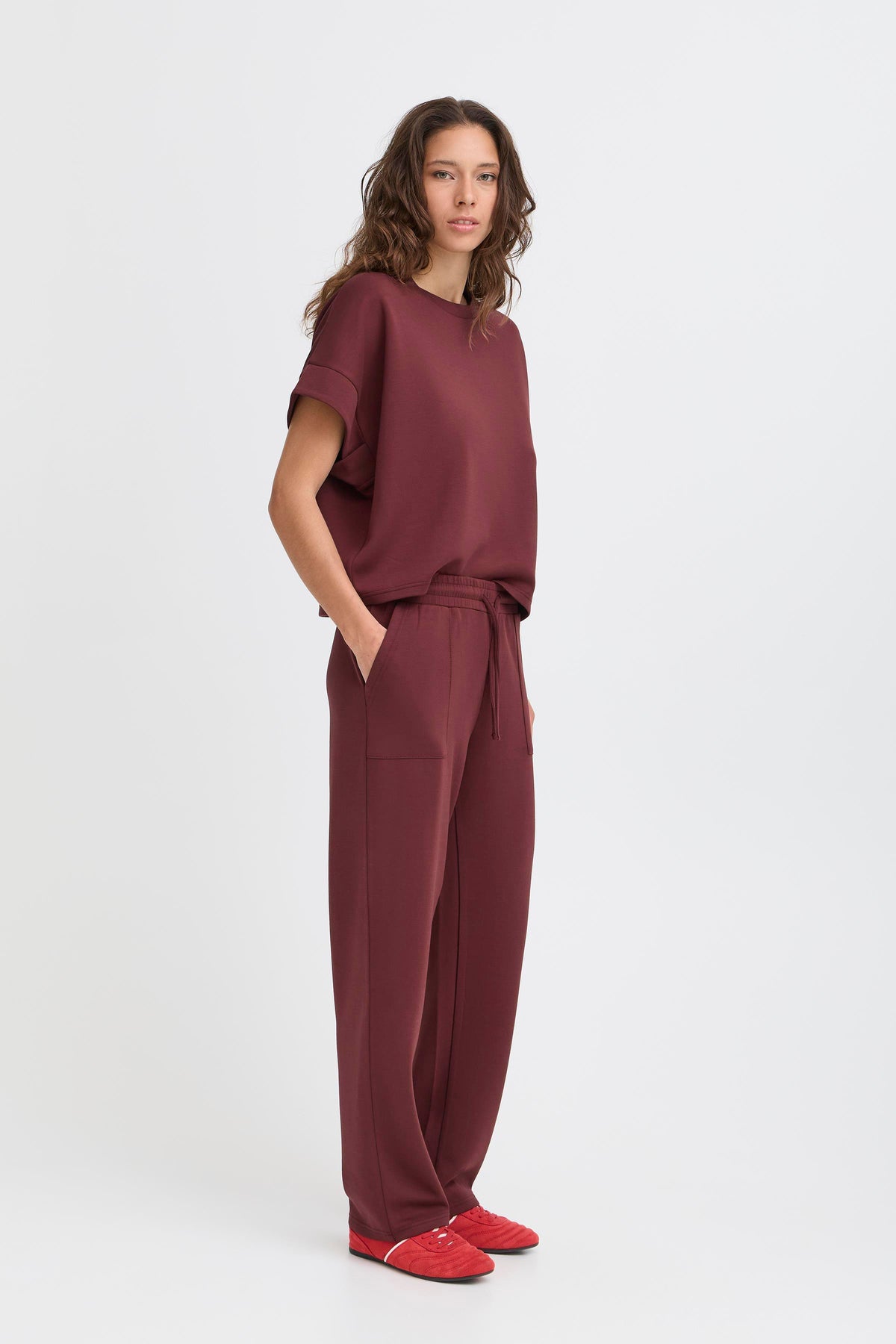 BYPUSTI SWEATPANTS bordeaux