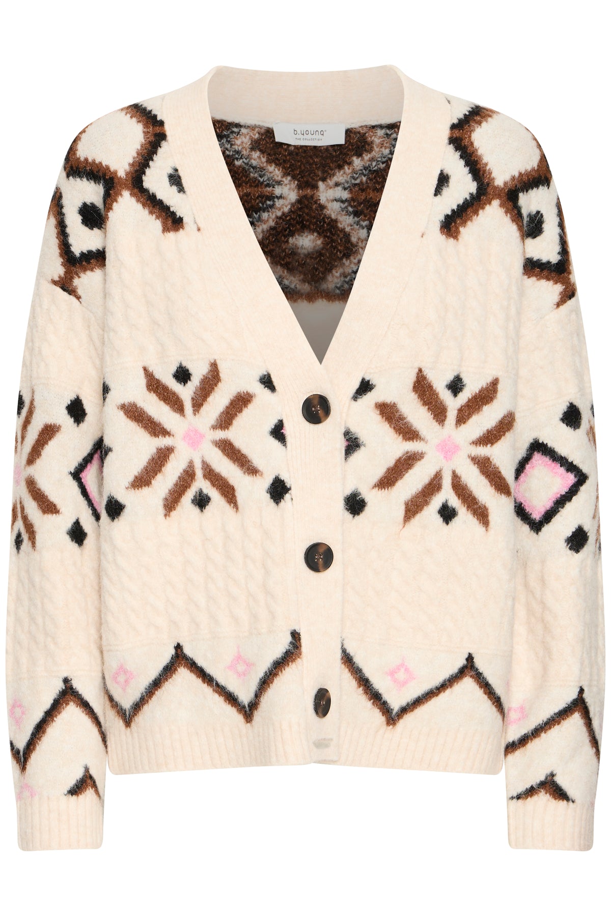 BYMELPA CARDIGAN ecru/bruin