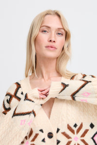 BYMELPA CARDIGAN ecru/bruin