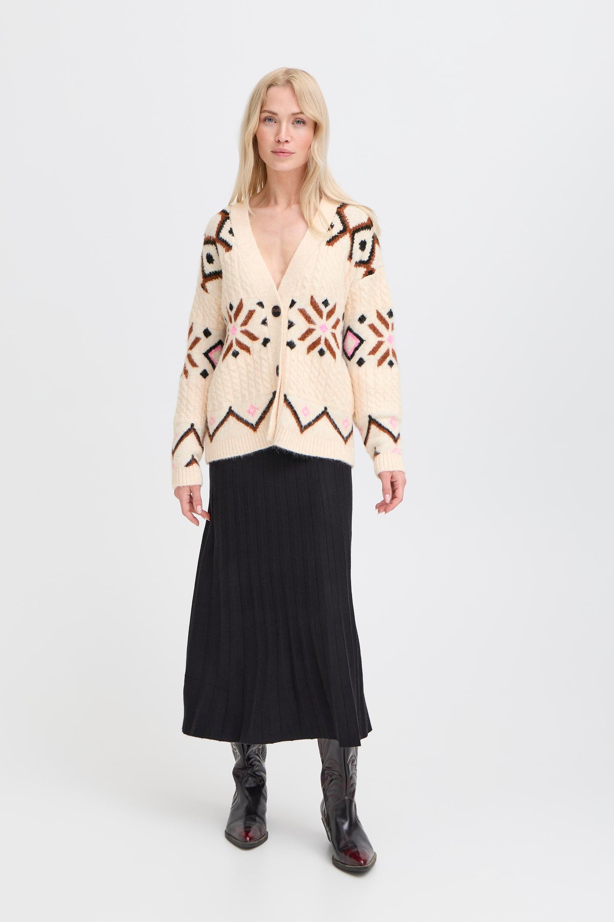 BYMELPA CARDIGAN ecru/bruin