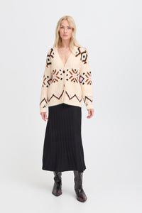 BYMELPA CARDIGAN ecru/bruin