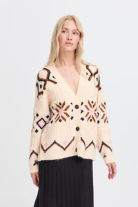 BYMELPA CARDIGAN ecru/bruin