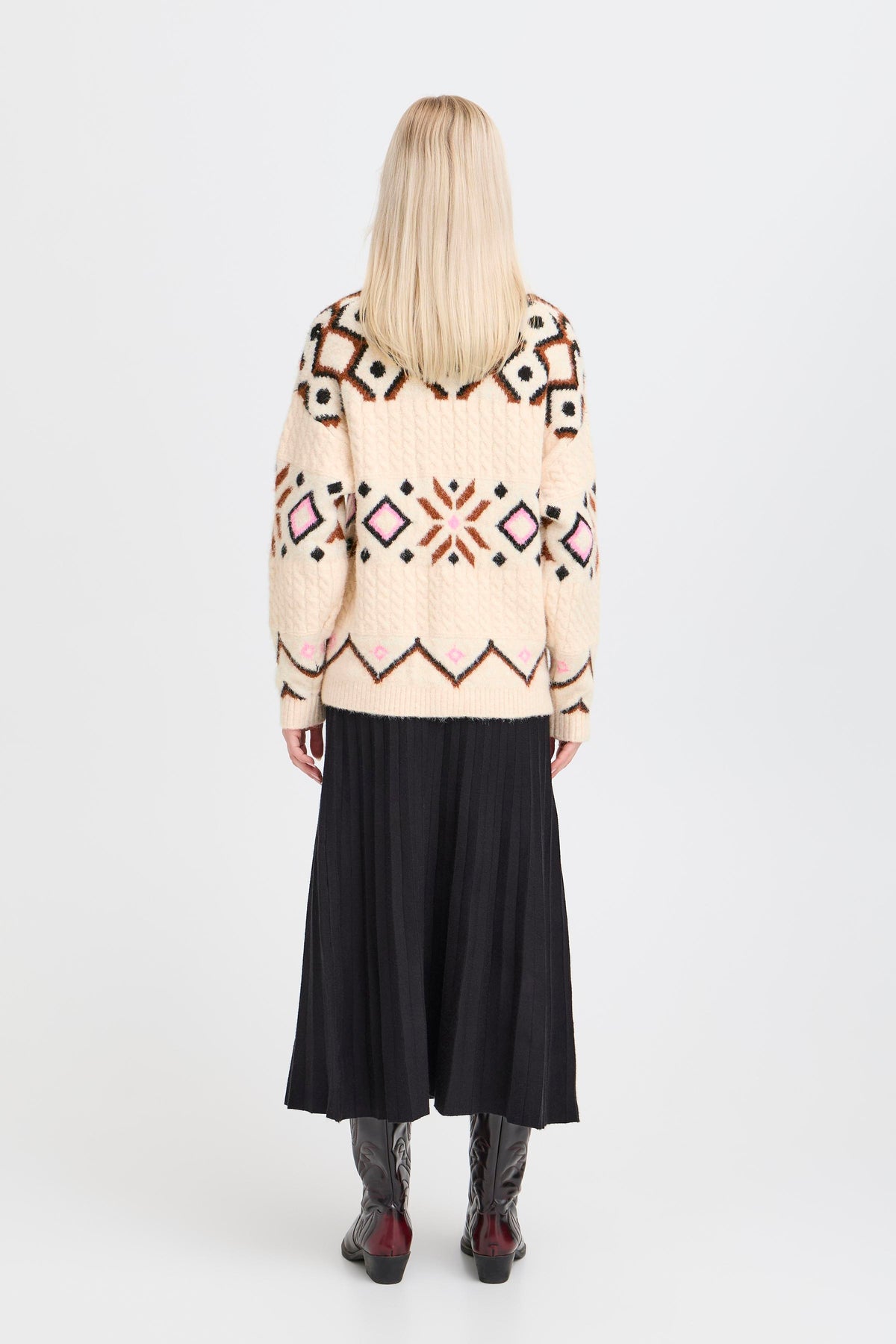BYMELPA CARDIGAN ecru/bruin