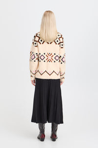 BYMELPA CARDIGAN ecru/bruin