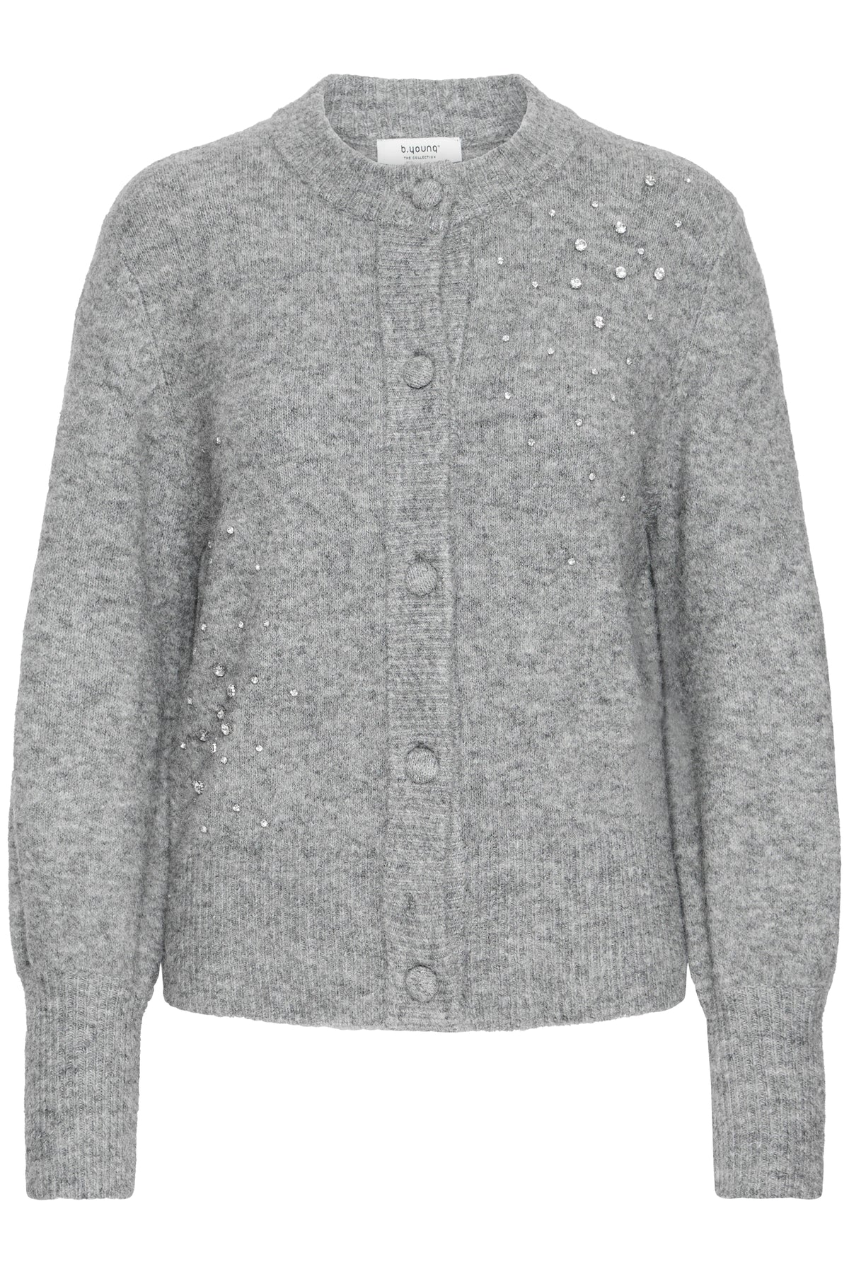 BYOMEA RHINESTONE CARDIGAN grijs