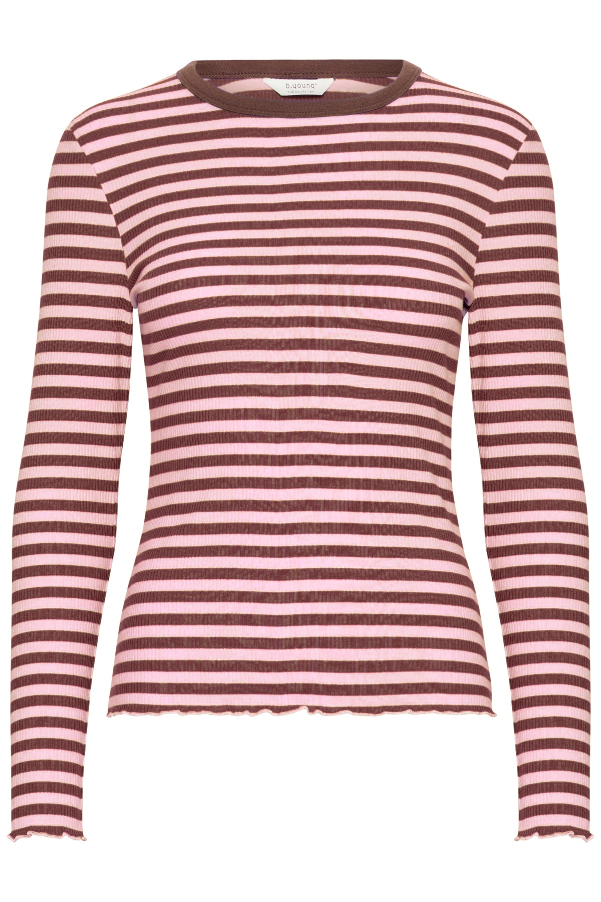 BYSINNE RIB SHIRT bruin/roos