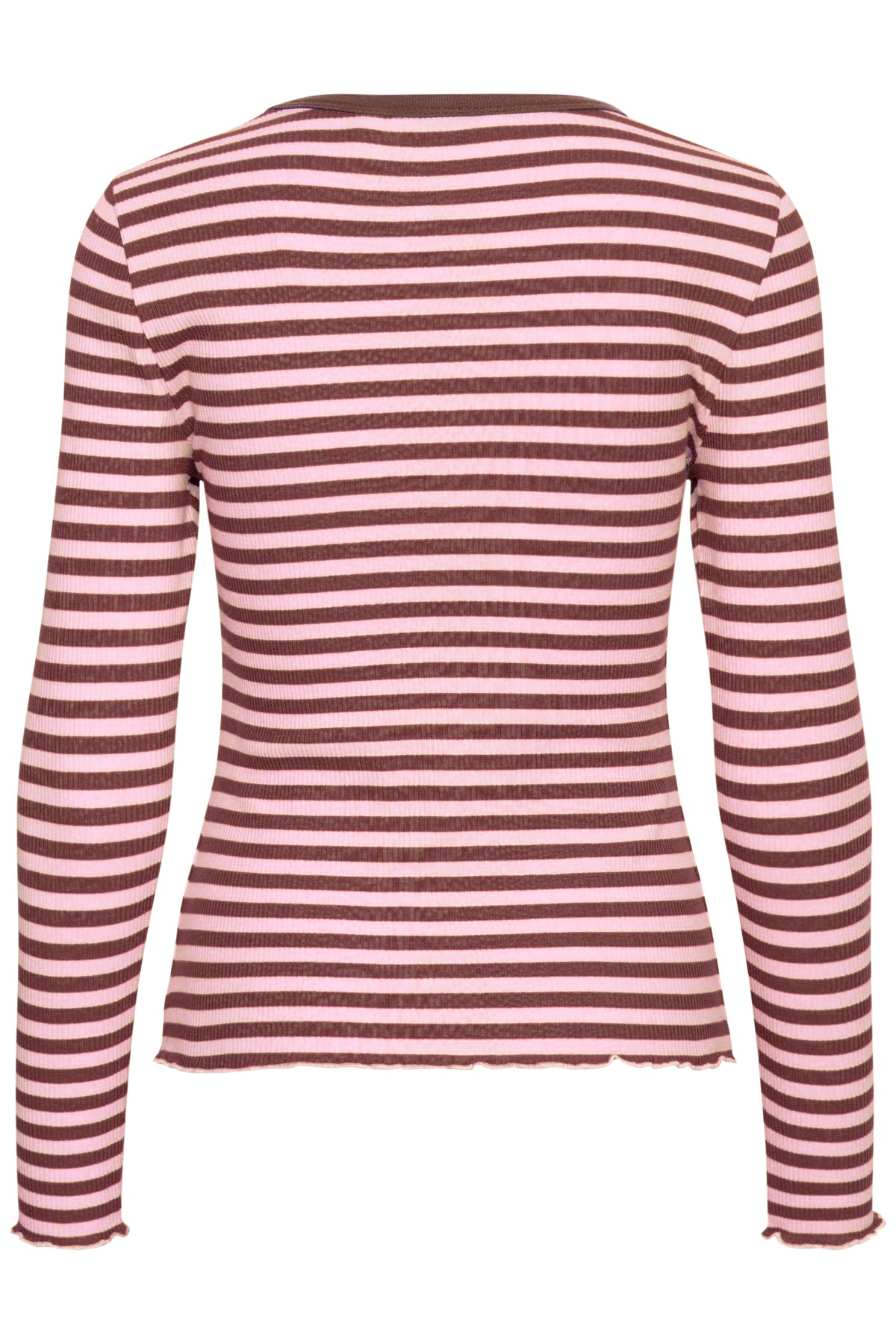 BYSINNE RIB SHIRT bruin/roos