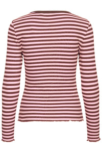 BYSINNE RIB SHIRT bruin/roos