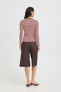 BYSINNE RIB SHIRT bruin/roos