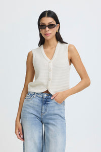 BYMIKALA SHORT WAISTCOAT ecru