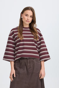 BYPELDA  TSHIRT fig stripe