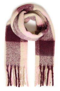 BYWIBKE SCARF Roze/bordeaux/beige