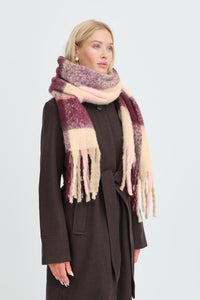 BYWIBKE SCARF Roze/bordeaux/beige