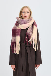 BYWIBKE SCARF Roze/bordeaux/beige