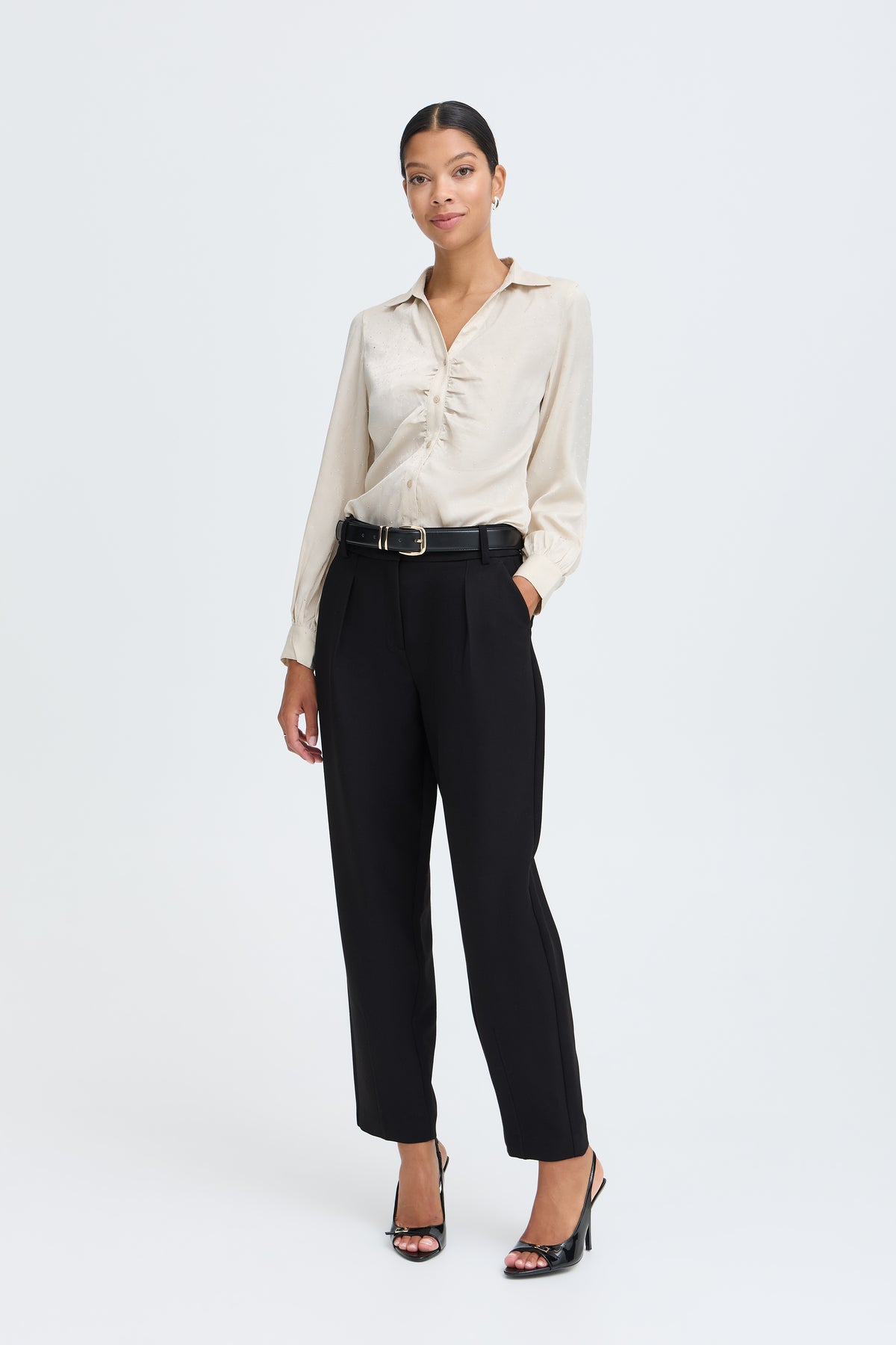 BYDENOA BARREL PANTS zwart