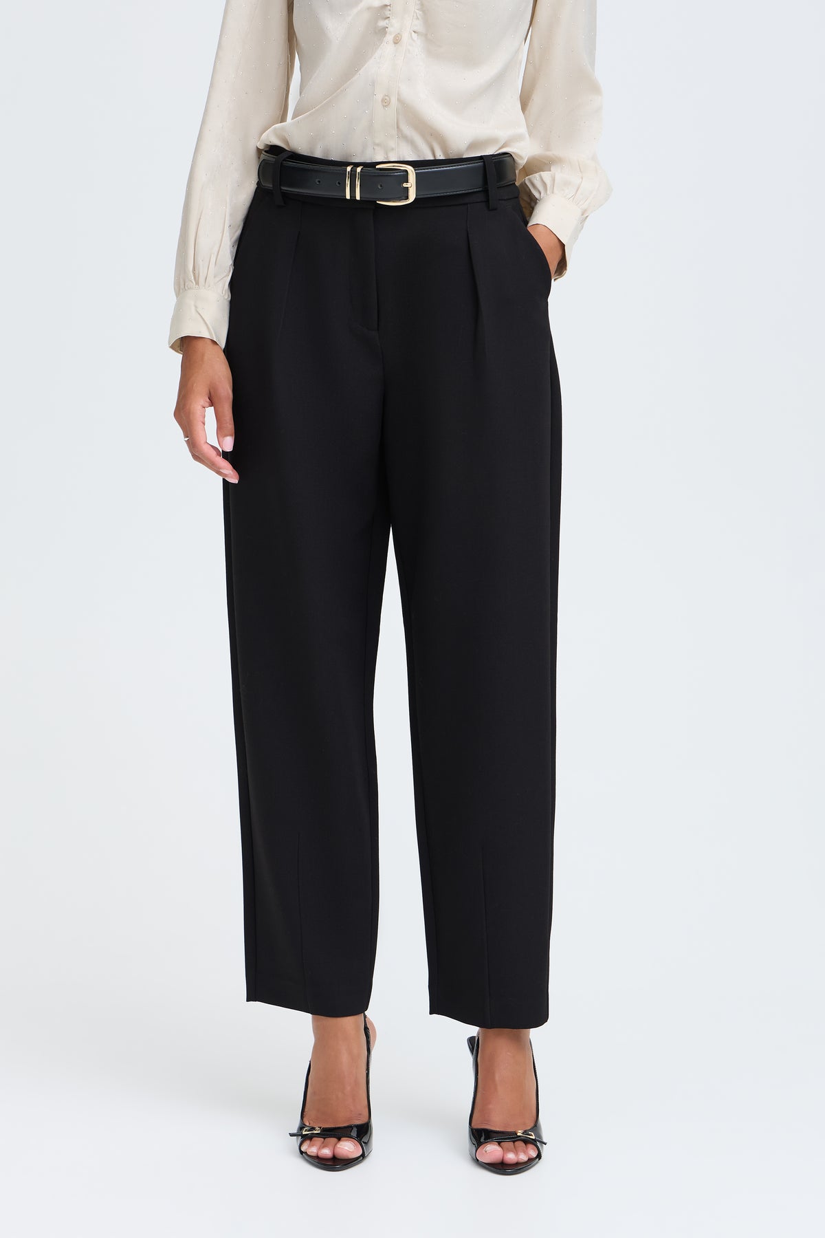 BYDENOA BARREL PANTS zwart