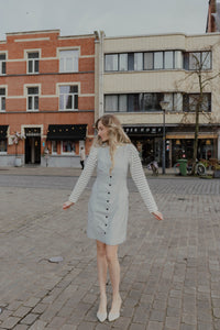 KAKAYSA DRESS grijs/streep