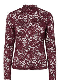 YASLACEY LACE TOP bordeaux