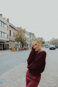 YASJOHI CARDIGAN rood