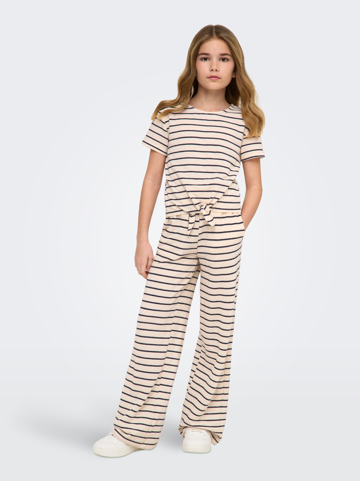 KOGJANA STRIPED KNOT TOP navy