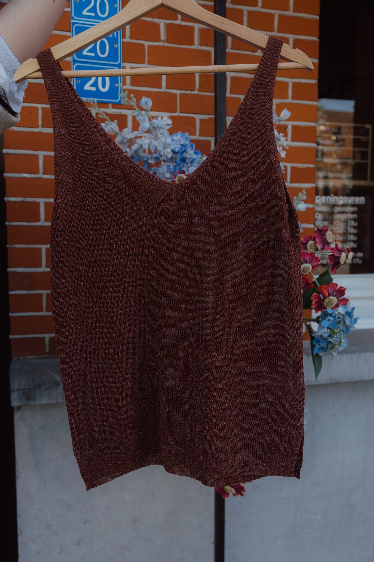 YD KNITTED TOP LUX bruin