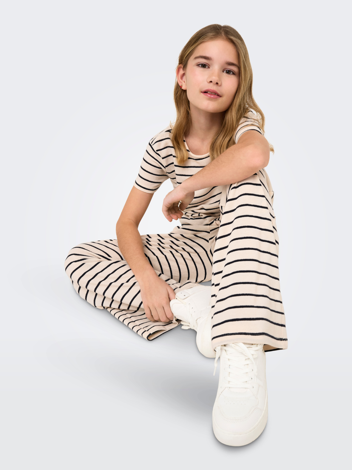 KOGJANA STRIPED WIDE PANT navy