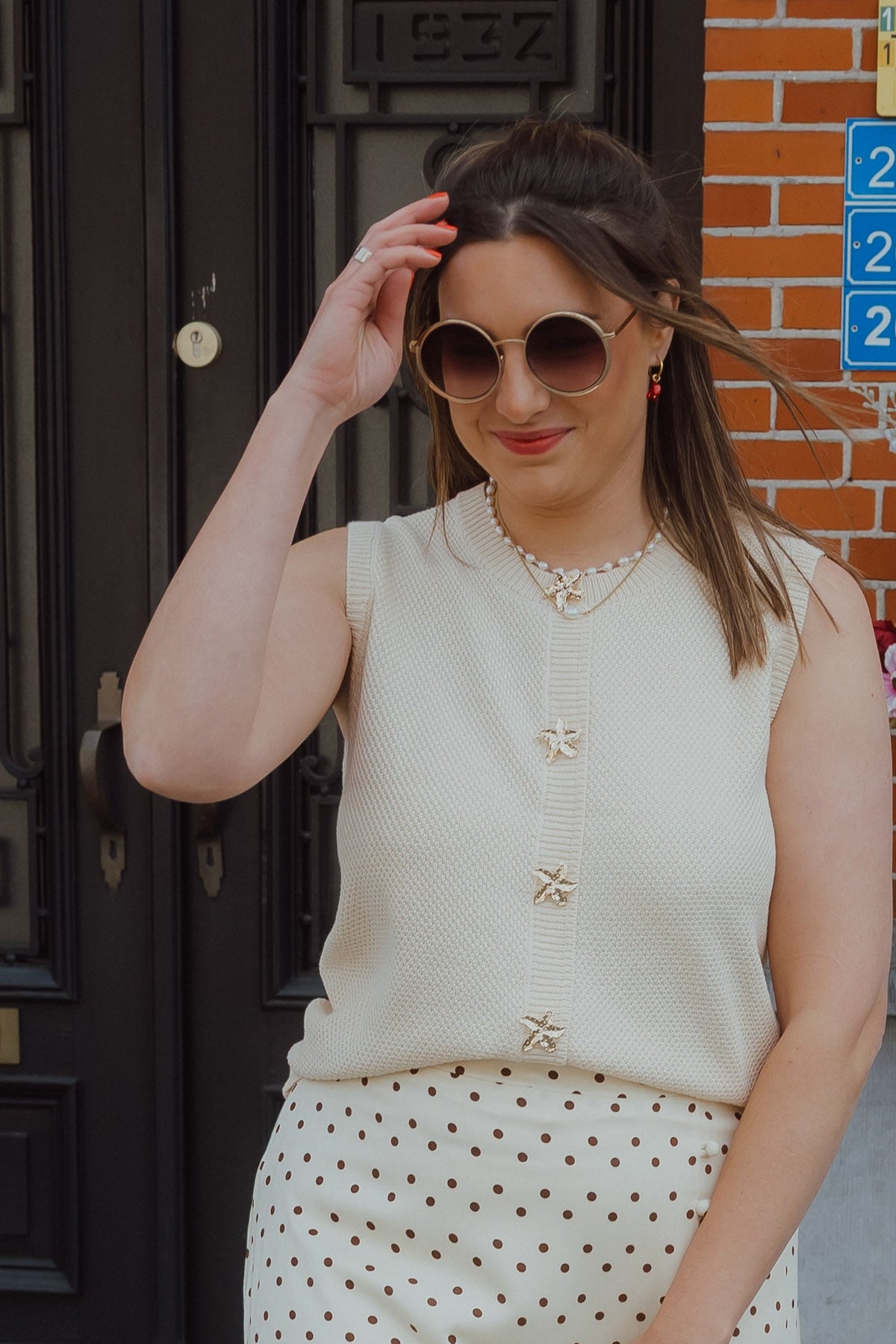 YD KNITTED TOP MONA ecru