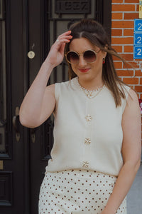 YD KNITTED TOP MONA ecru