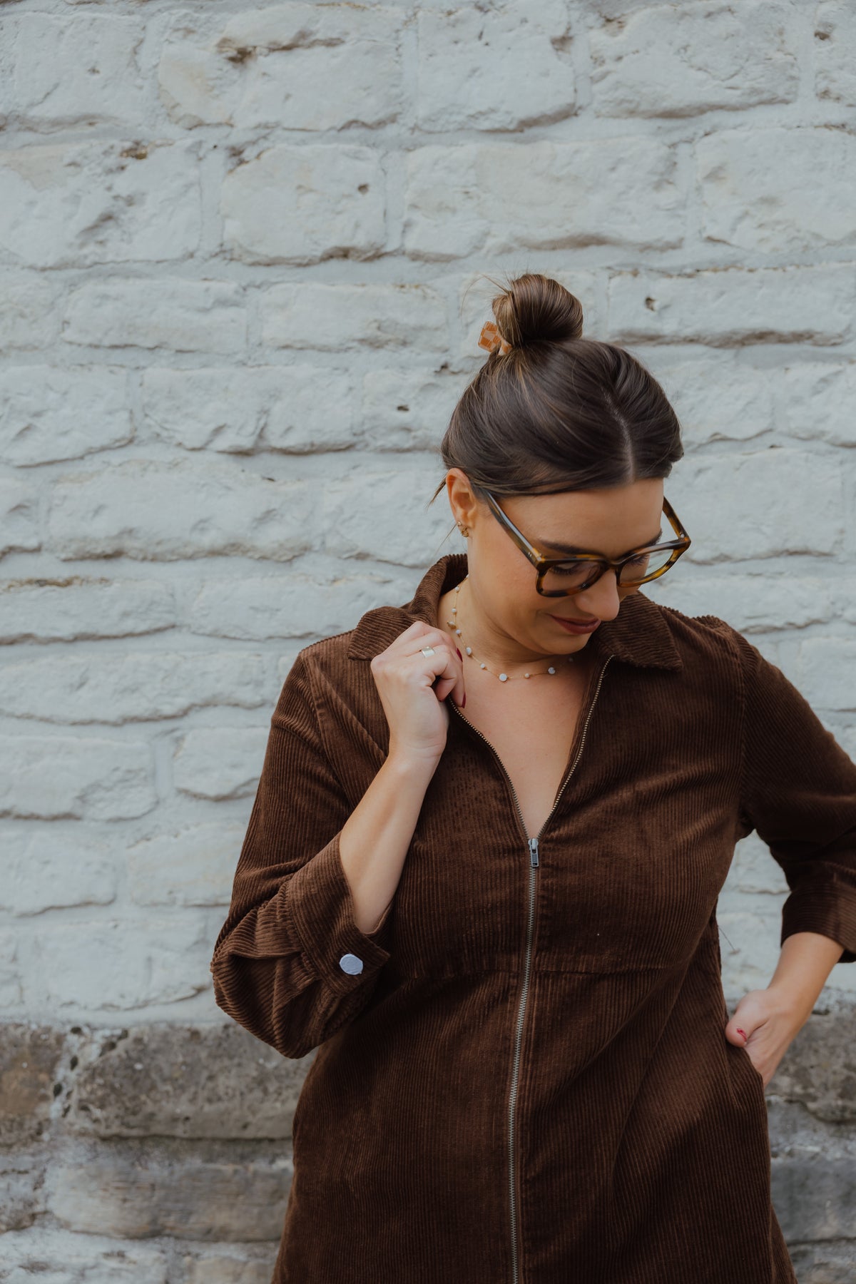 KASELLA CORDUROY DRESS bruin