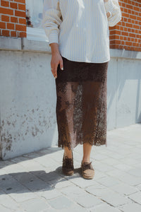 KACORNELIA LACE SKIRT bruin