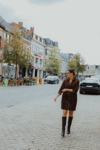 KASELLA CORDUROY DRESS bruin
