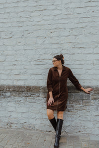 KASELLA CORDUROY DRESS bruin